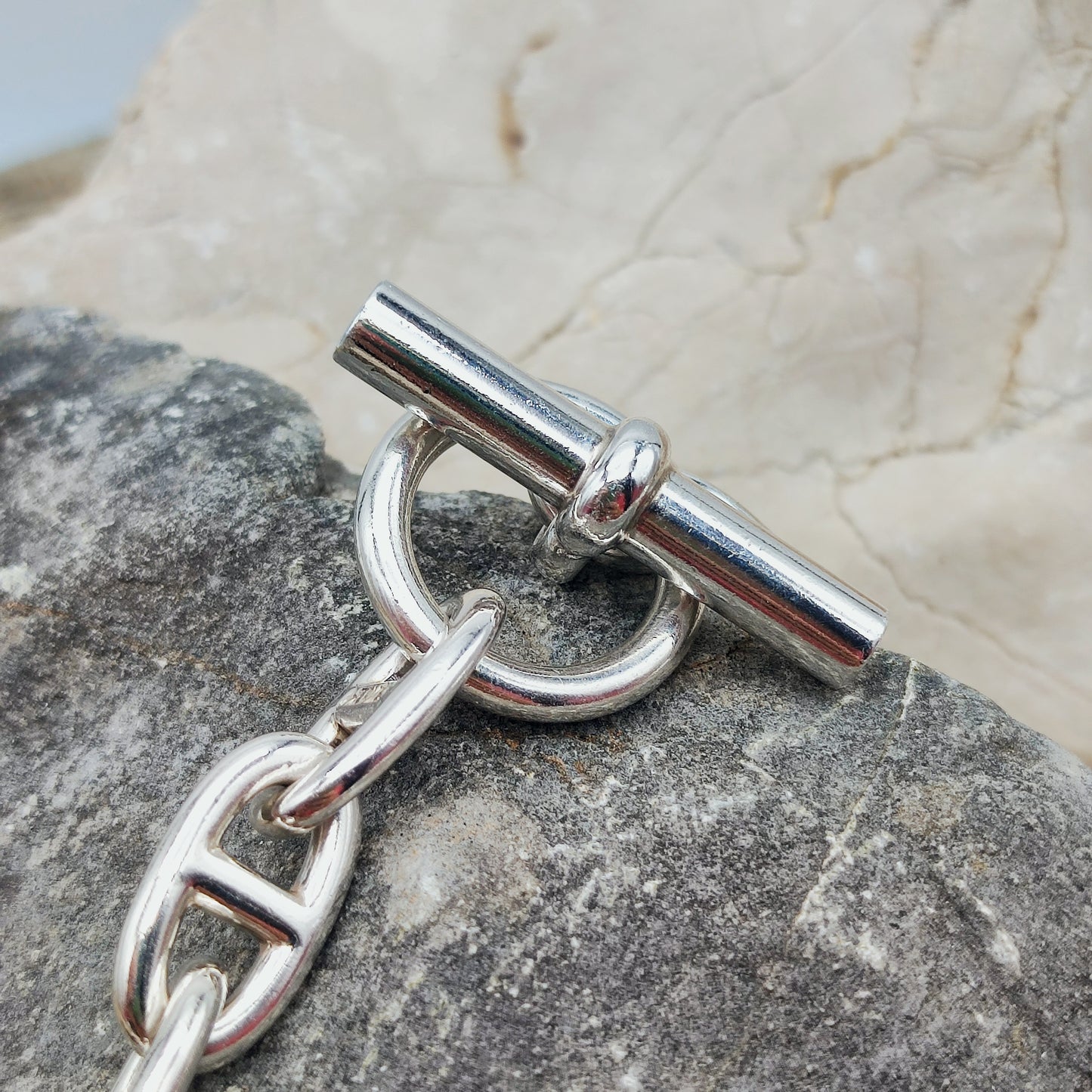 Vintage Hermès Chaîne d’Ancre Grand Modèle Sterling Silver Collier circa 1980