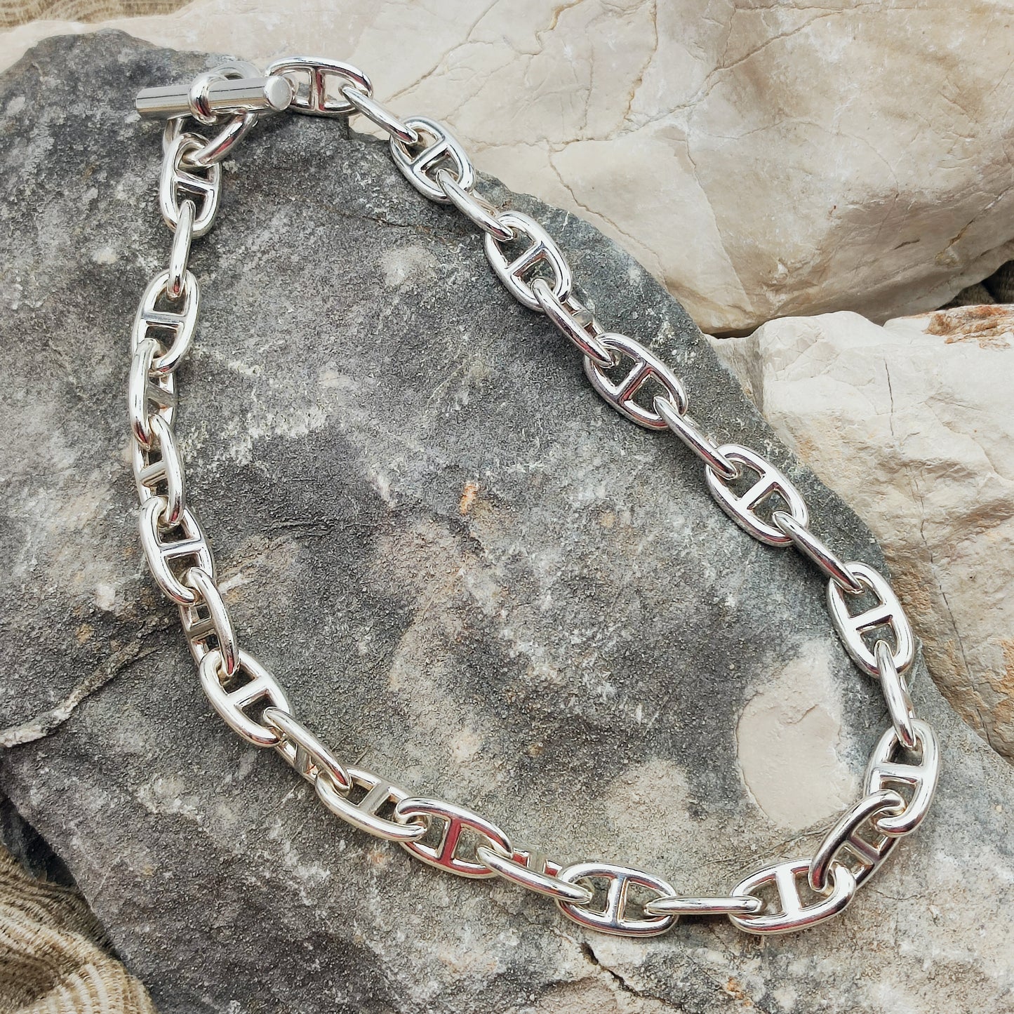 Vintage Hermès Chaîne d’Ancre Grand Modèle Sterling Silver Collier circa 1980
