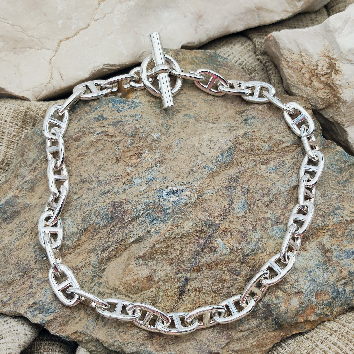 Vintage Hermès Chaîne d’Ancre Grand Modèle Sterling Silver Collier circa 1980