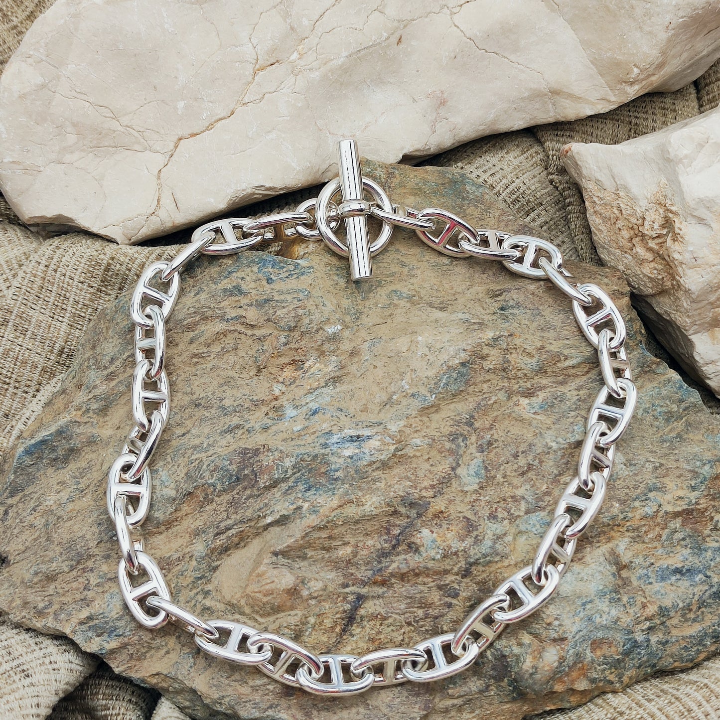 Vintage Hermès Chaîne d’Ancre Grand Modèle Sterling Silver Collier circa 1980