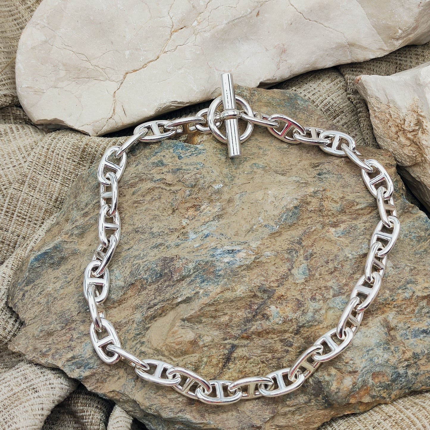 Vintage Hermès Chaîne d’Ancre Grand Modèle Sterling Silver Collier circa 1980