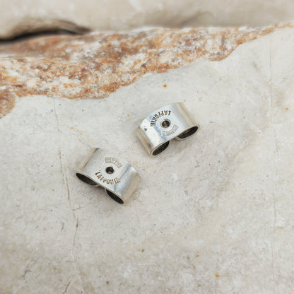 Lapponia Zanzibar Sterling Silver and Ebony Earrings by Zoltan Popovits, 1989