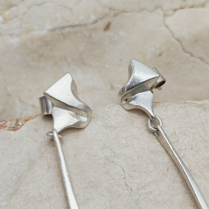 Lapponia Ibis Sterling Silver Drop Earrings by Zoltan Popovits, 1991