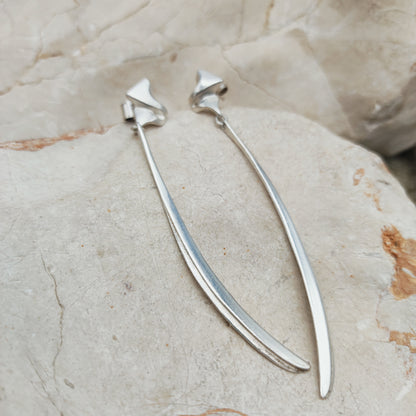 Lapponia Ibis Sterling Silver Drop Earrings by Zoltan Popovits, 1991