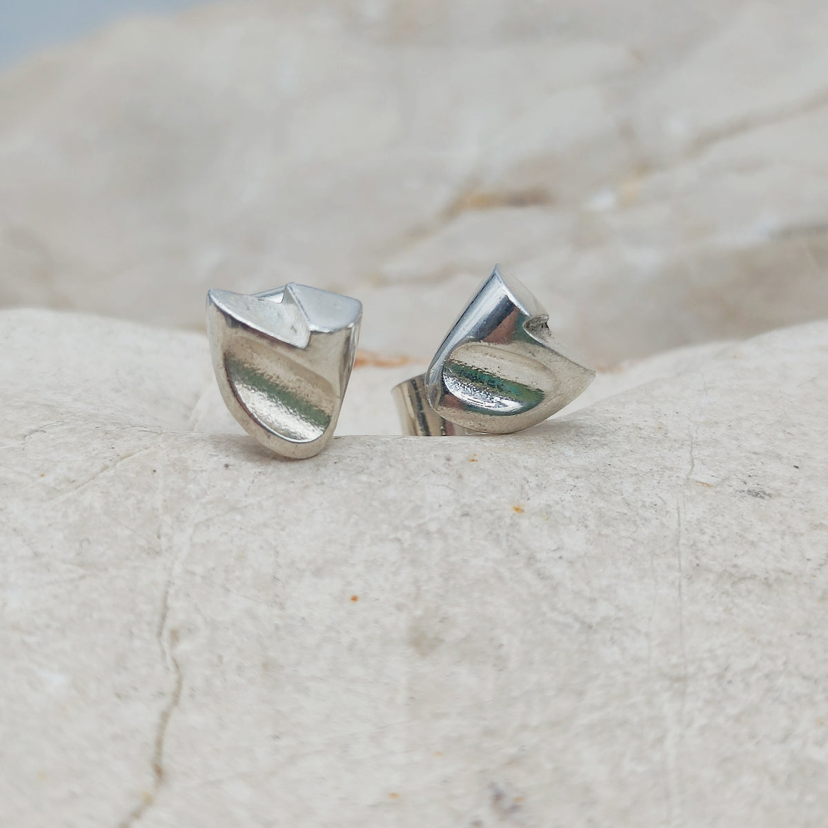 Lapponia Etna Sterling Silver Stud Earrings by Zoltan Popovits