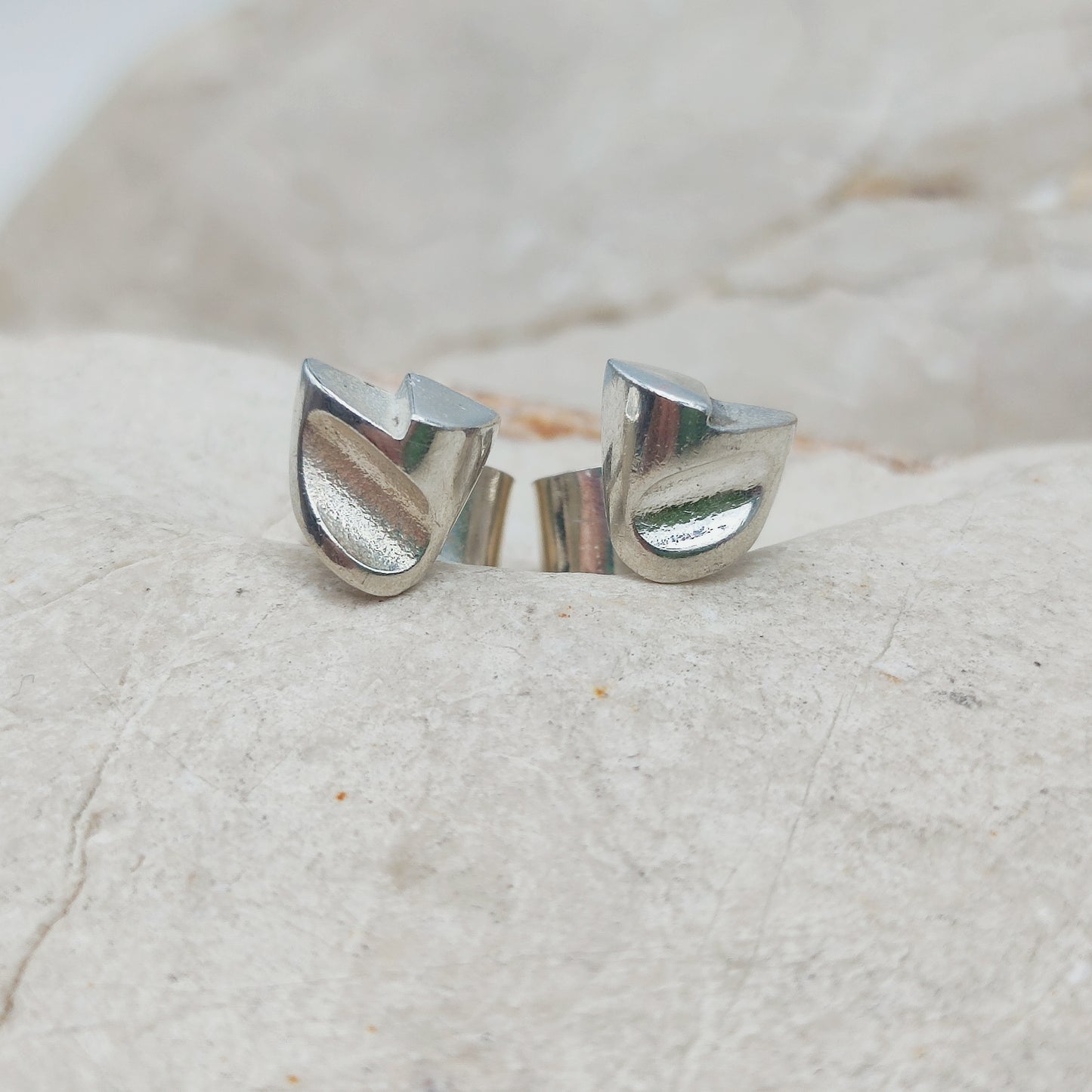 Lapponia Etna Sterling Silver Stud Earrings by Zoltan Popovits