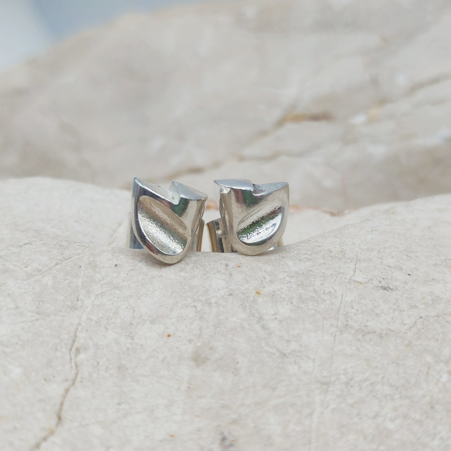 Lapponia Etna Sterling Silver Stud Earrings by Zoltan Popovits