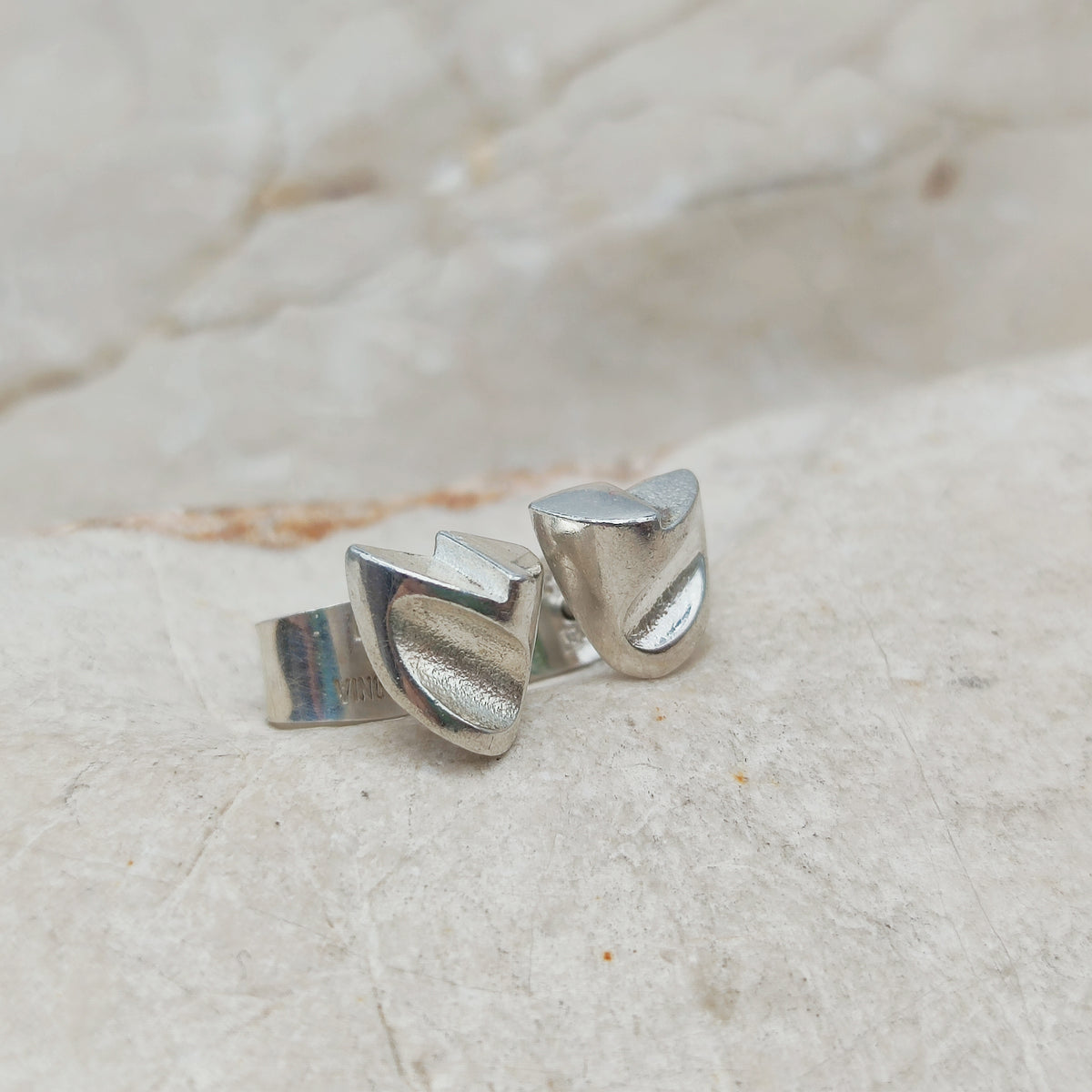 Lapponia Etna Sterling Silver Stud Earrings by Zoltan Popovits