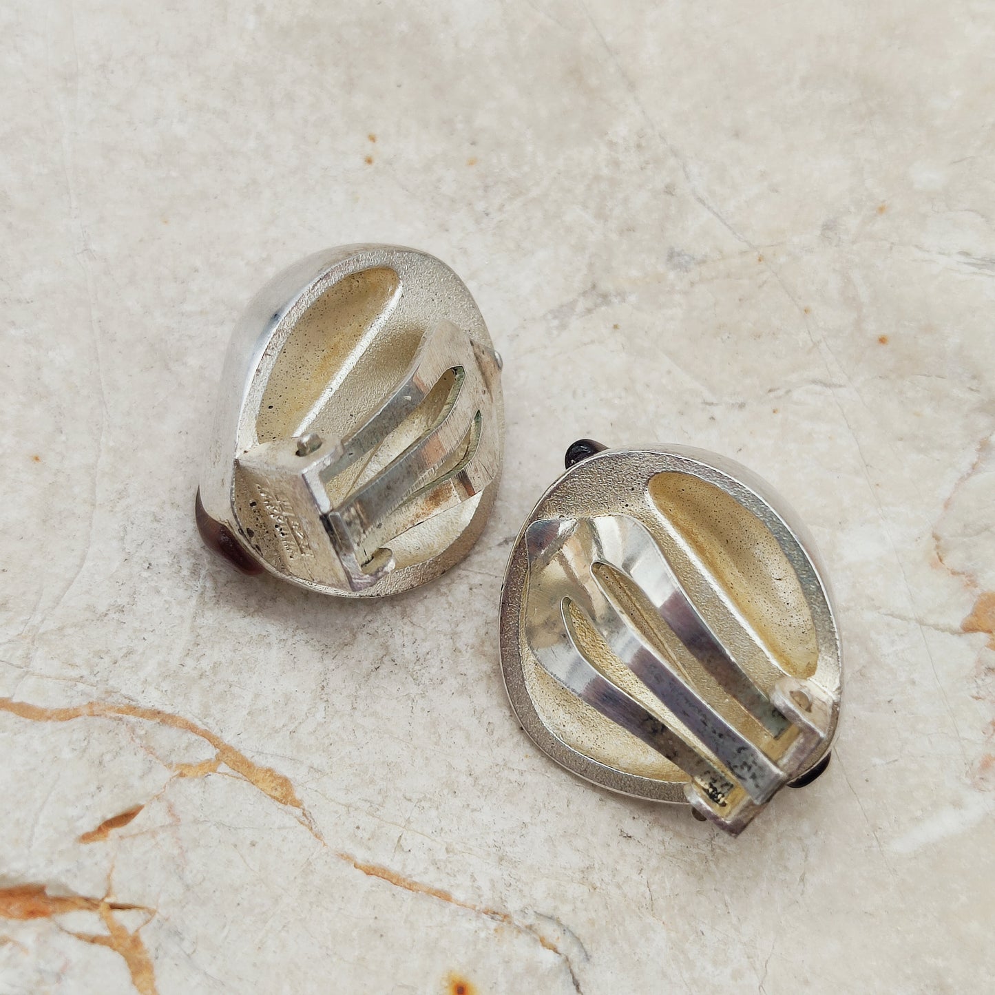 Lapponia Descriptive Silver and Amber Clip-On Earrings by Poul Havgaard