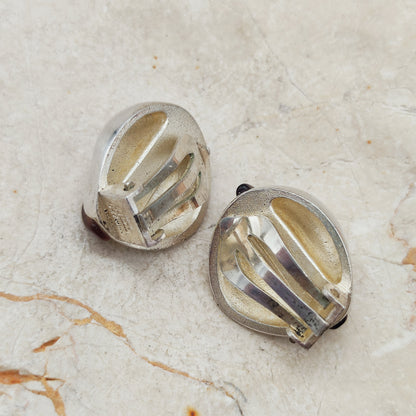 Lapponia Descriptive Silver and Amber Clip-On Earrings by Poul Havgaard