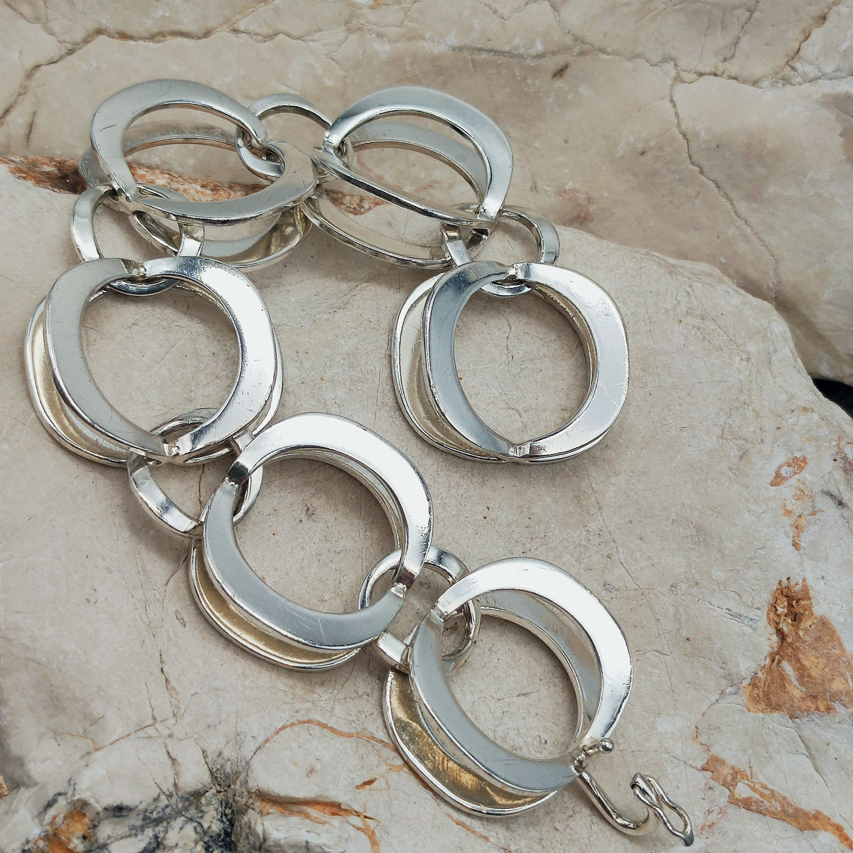 Vintage Theresia Hvorslev Reflex Bracelet in 935 Silver, 1972