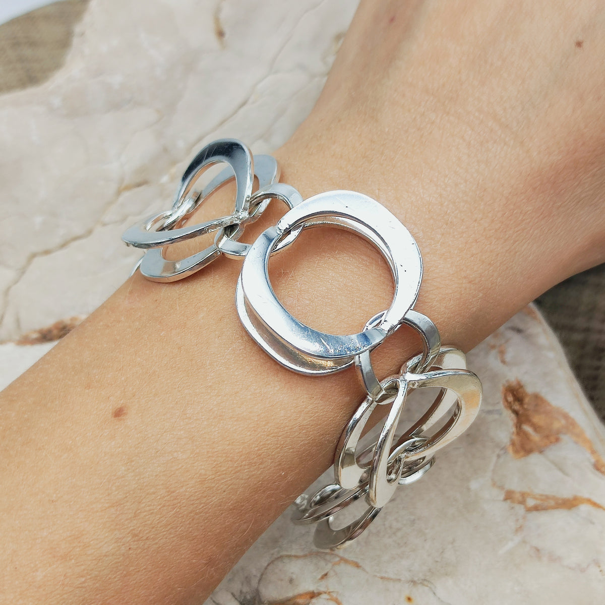 Vintage Theresia Hvorslev Reflex Bracelet in 935 Silver, 1972