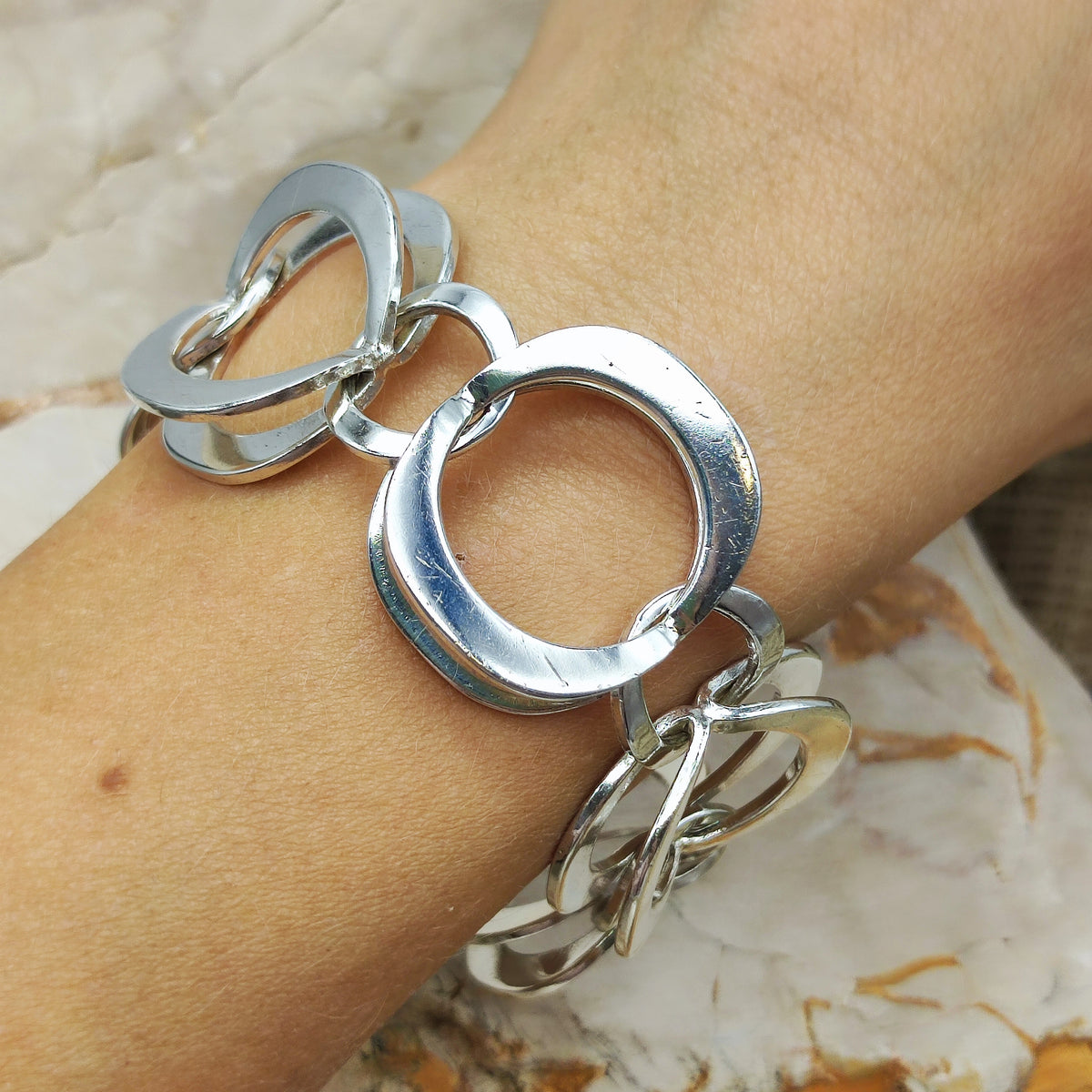 Vintage Theresia Hvorslev Reflex Bracelet in 935 Silver, 1972