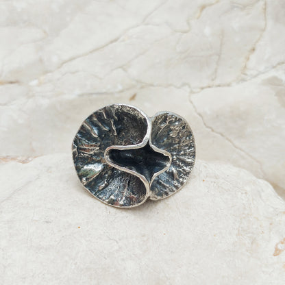 Vintage Theresia Hvorslev Sterling Silver Water Lily Ring, 1976