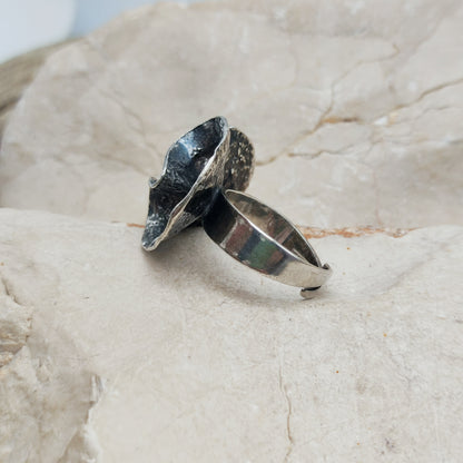 Vintage Theresia Hvorslev Sterling Silver Water Lily Ring, 1976