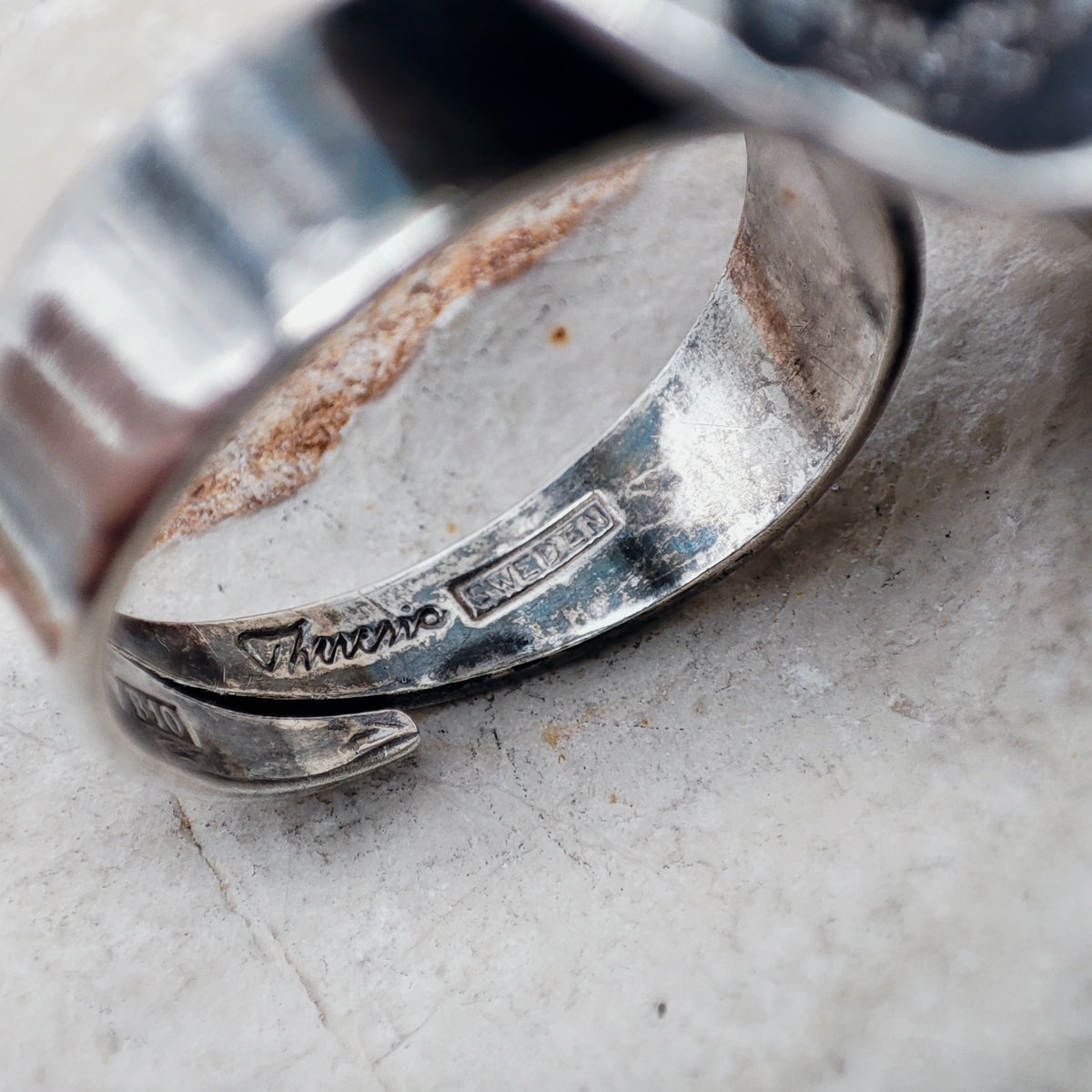 Vintage Theresia Hvorslev Sterling Silver Water Lily Ring, 1976