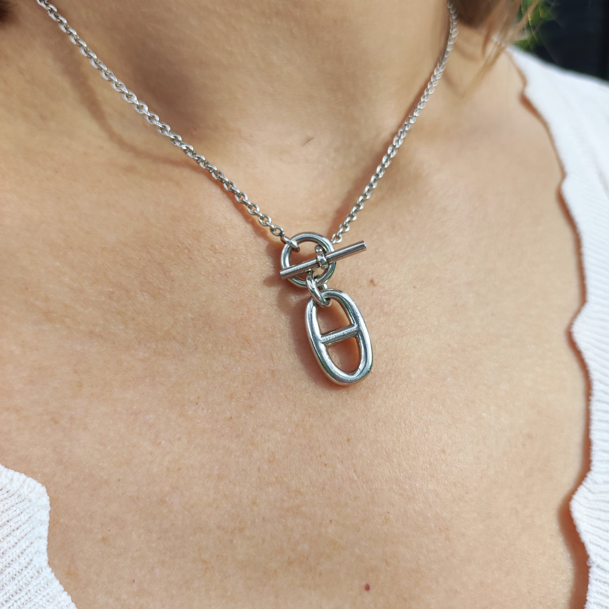 Hermès Chaîne d’Ancre Sterling Silver Pendant Necklace