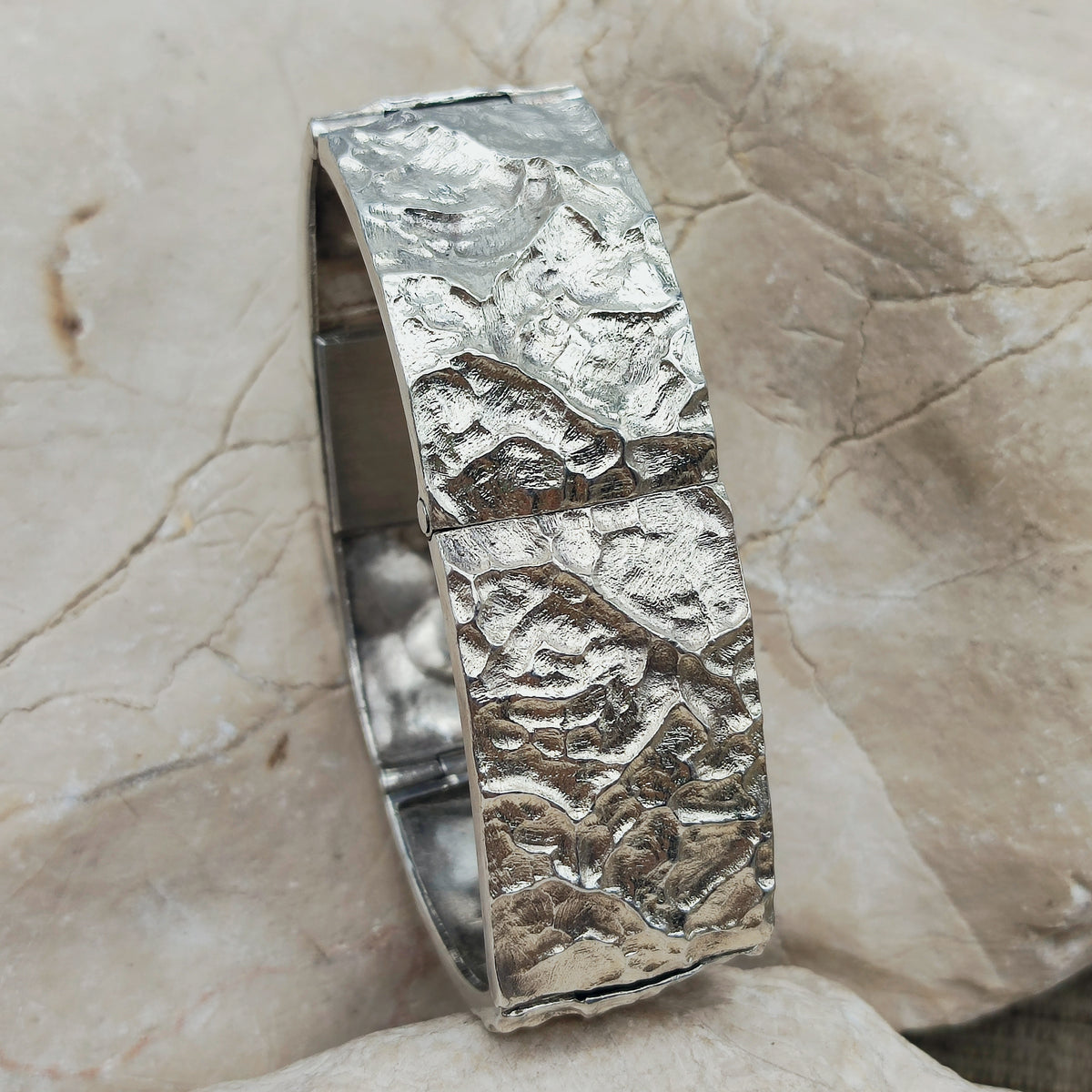 Brutalist Sterling Silver Bracelet Watch by Matti J. Hyvärinen for Sirokoru 1975