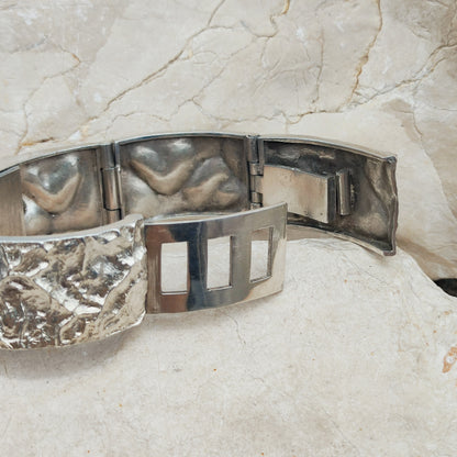 Brutalist Sterling Silver Bracelet Watch by Matti J. Hyvärinen for Sirokoru 1975