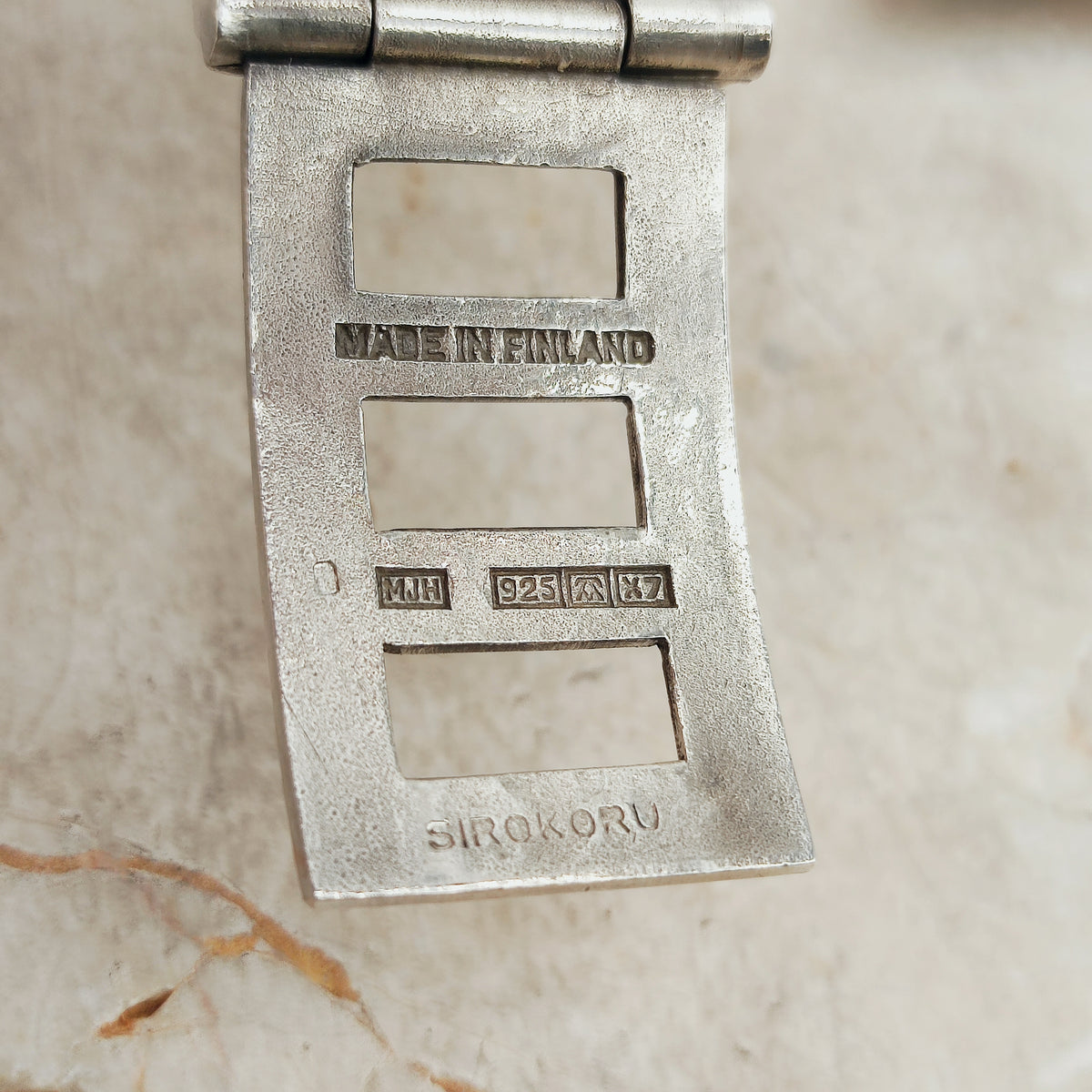 Brutalist Sterling Silver Bracelet Watch by Matti J. Hyvärinen for Sirokoru 1975
