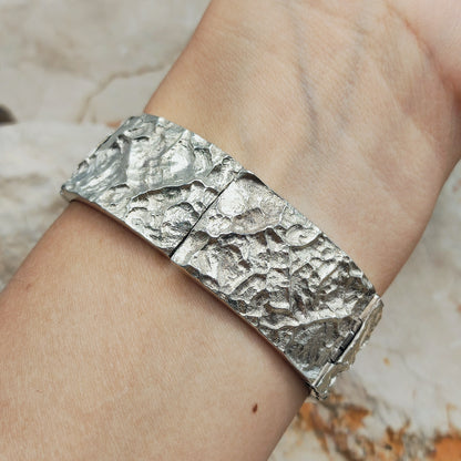 Brutalist Sterling Silver Bracelet Watch by Matti J. Hyvärinen for Sirokoru 1975