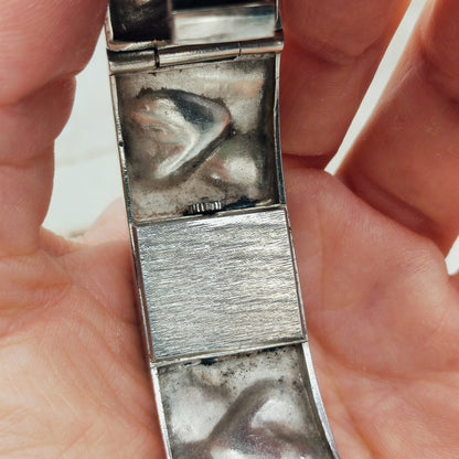 Brutalist Sterling Silver Bracelet Watch by Matti J. Hyvärinen for Sirokoru 1975