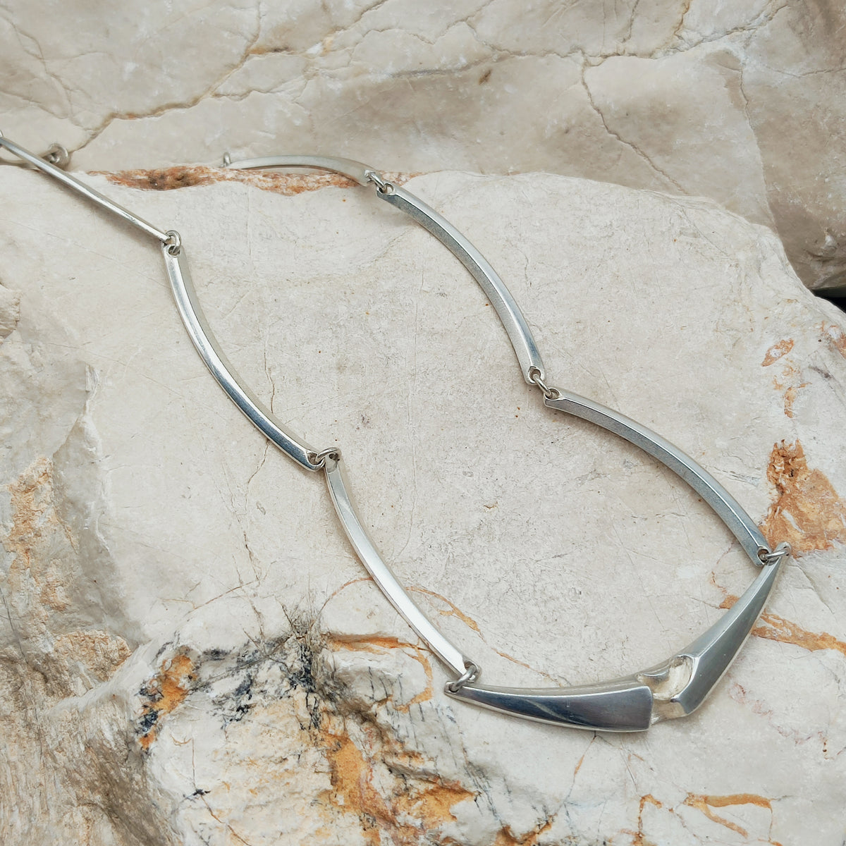 Geometric Sterling Silver Necklace by Matti J. Hyvärinen for Sirokoru
