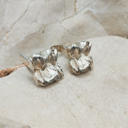 Textured Sterling Silver Cufflinks by Matti J. Hyvärinen for Sirokoru 1970