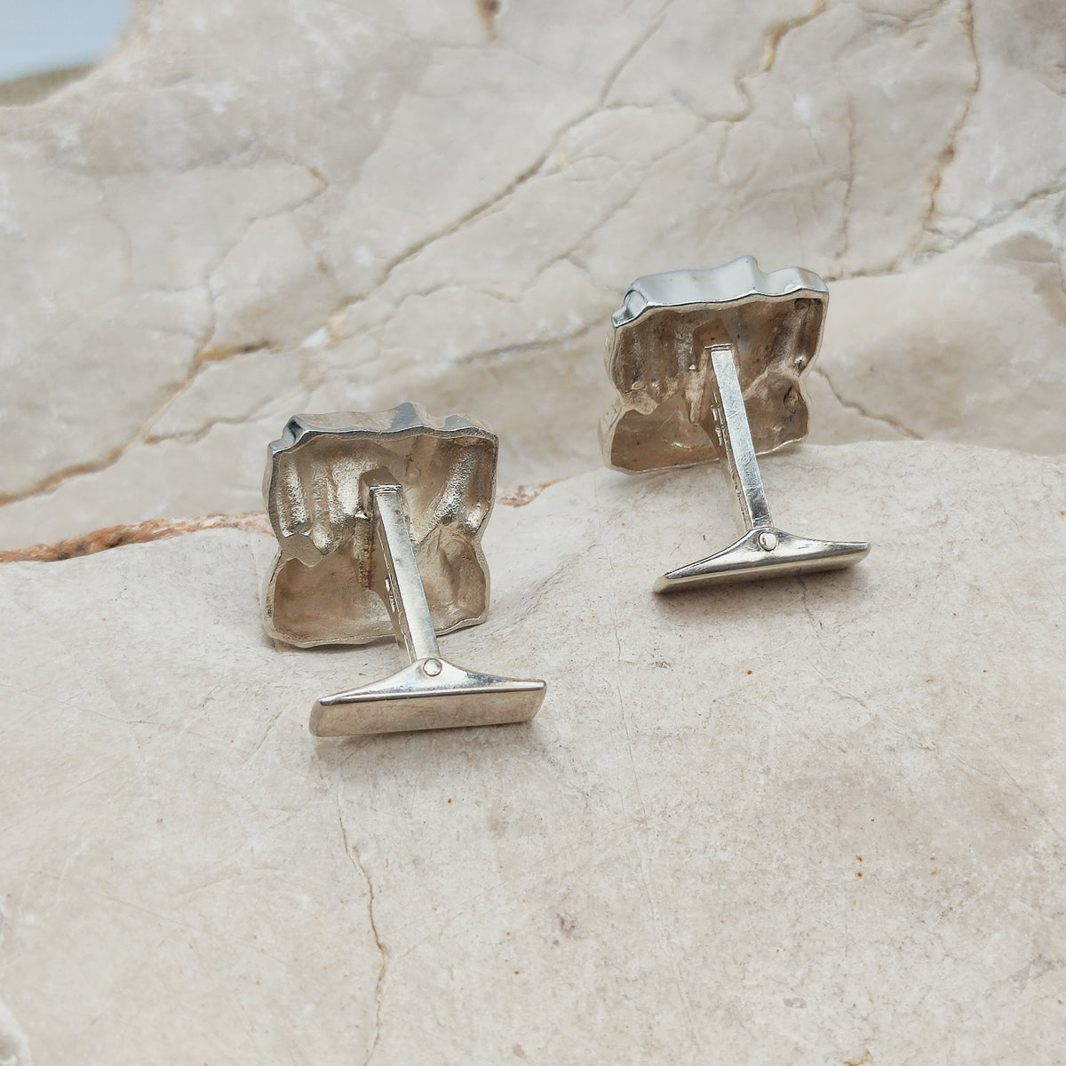 Textured Sterling Silver Cufflinks by Matti J. Hyvärinen for Sirokoru 1970
