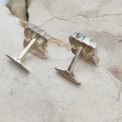 Textured Sterling Silver Cufflinks by Matti J. Hyvärinen for Sirokoru 1970