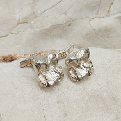 Textured Sterling Silver Cufflinks by Matti J. Hyvärinen for Sirokoru 1970