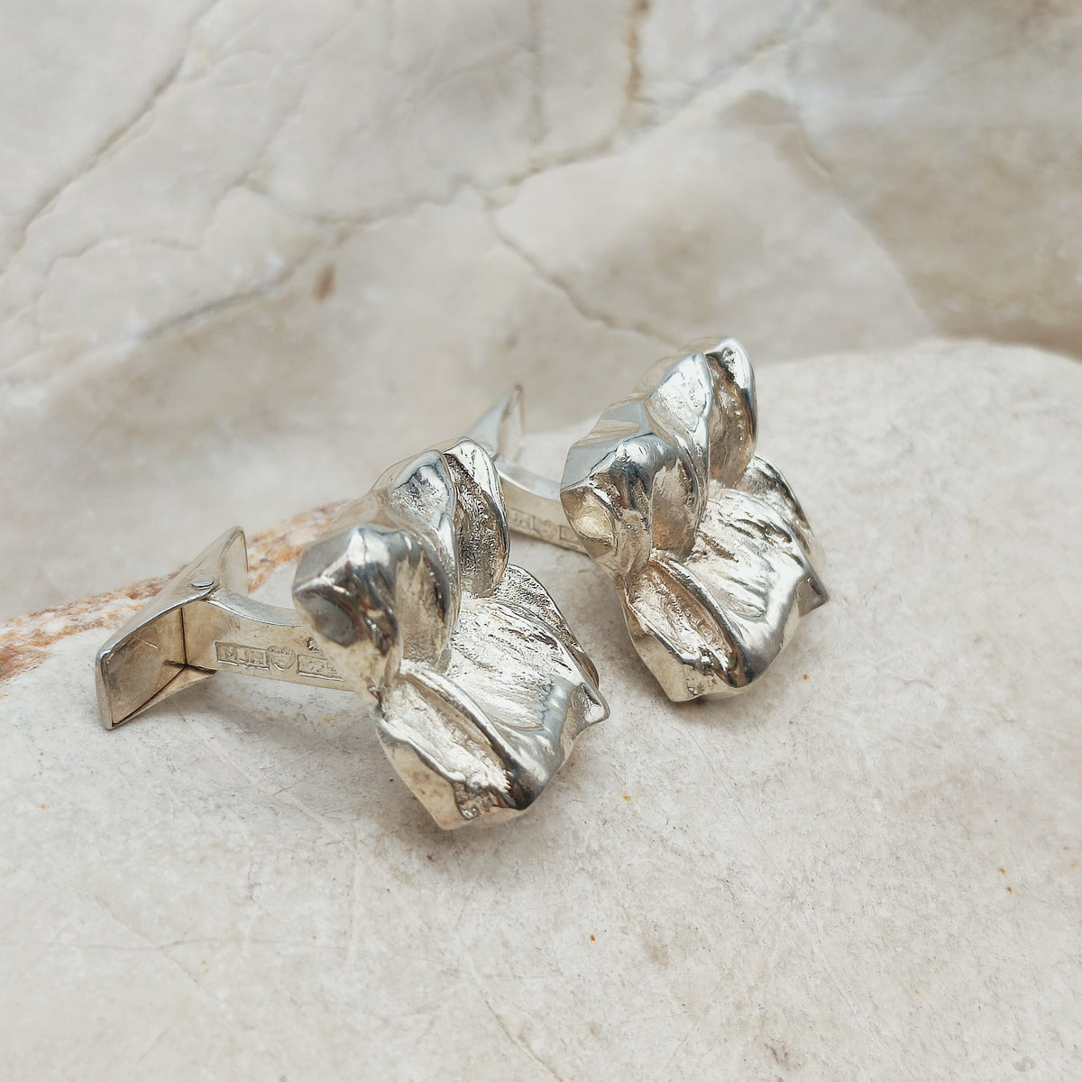 Textured Sterling Silver Cufflinks by Matti J. Hyvärinen for Sirokoru 1970