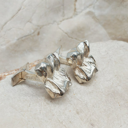 Textured Sterling Silver Cufflinks by Matti J. Hyvärinen for Sirokoru 1970