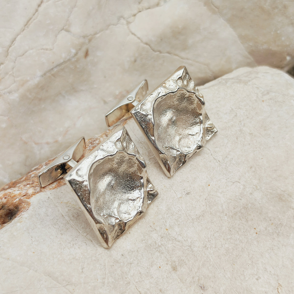 Lunar-Inspired Sterling Silver Cufflinks by Matti J. Hyvärinen for Sirokoru 1970