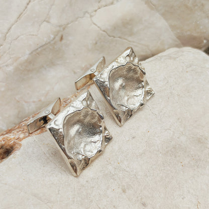 Lunar-Inspired Sterling Silver Cufflinks by Matti J. Hyvärinen for Sirokoru 1970