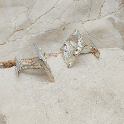 Lunar-Inspired Sterling Silver Cufflinks by Matti J. Hyvärinen for Sirokoru 1970