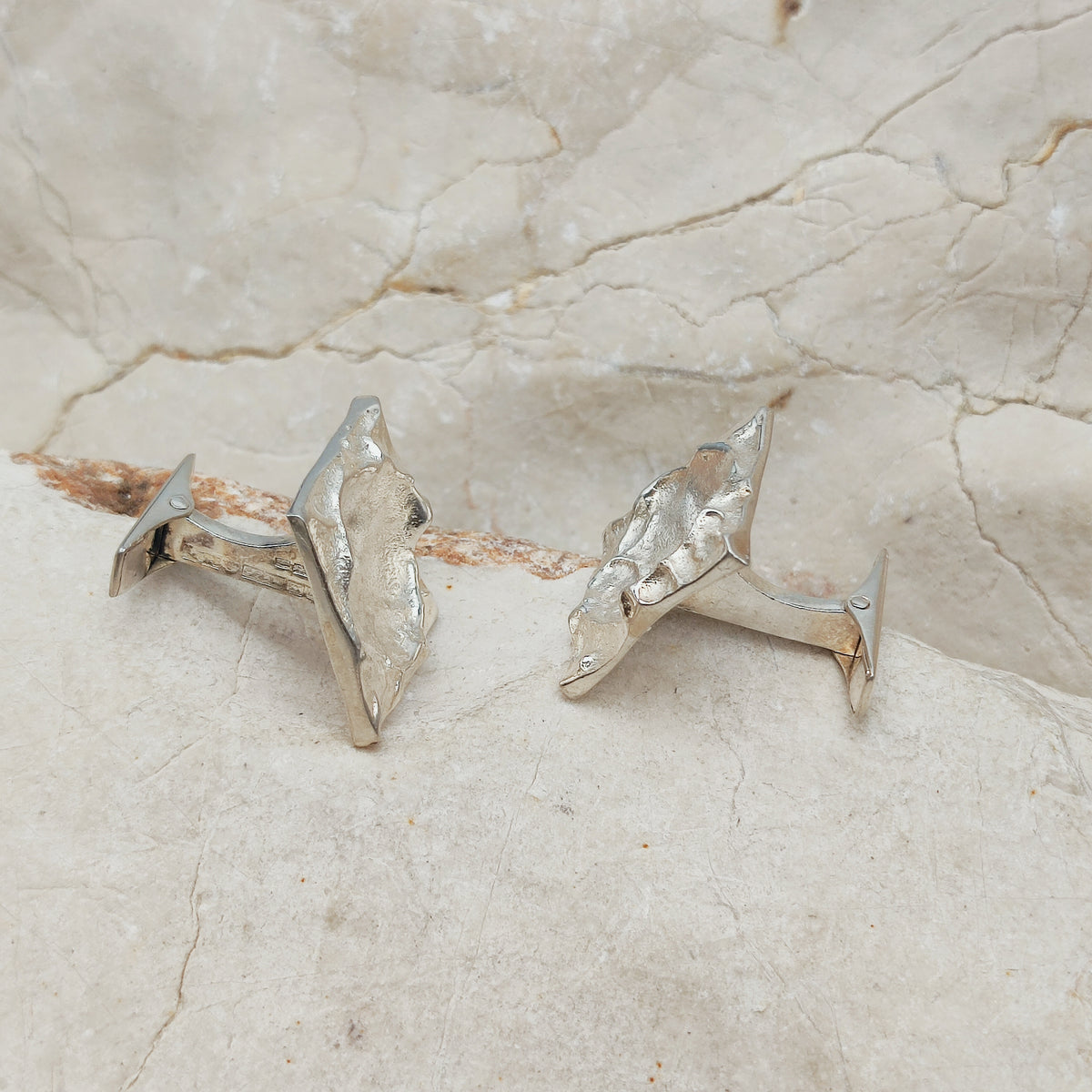 Lunar-Inspired Sterling Silver Cufflinks by Matti J. Hyvärinen for Sirokoru 1970