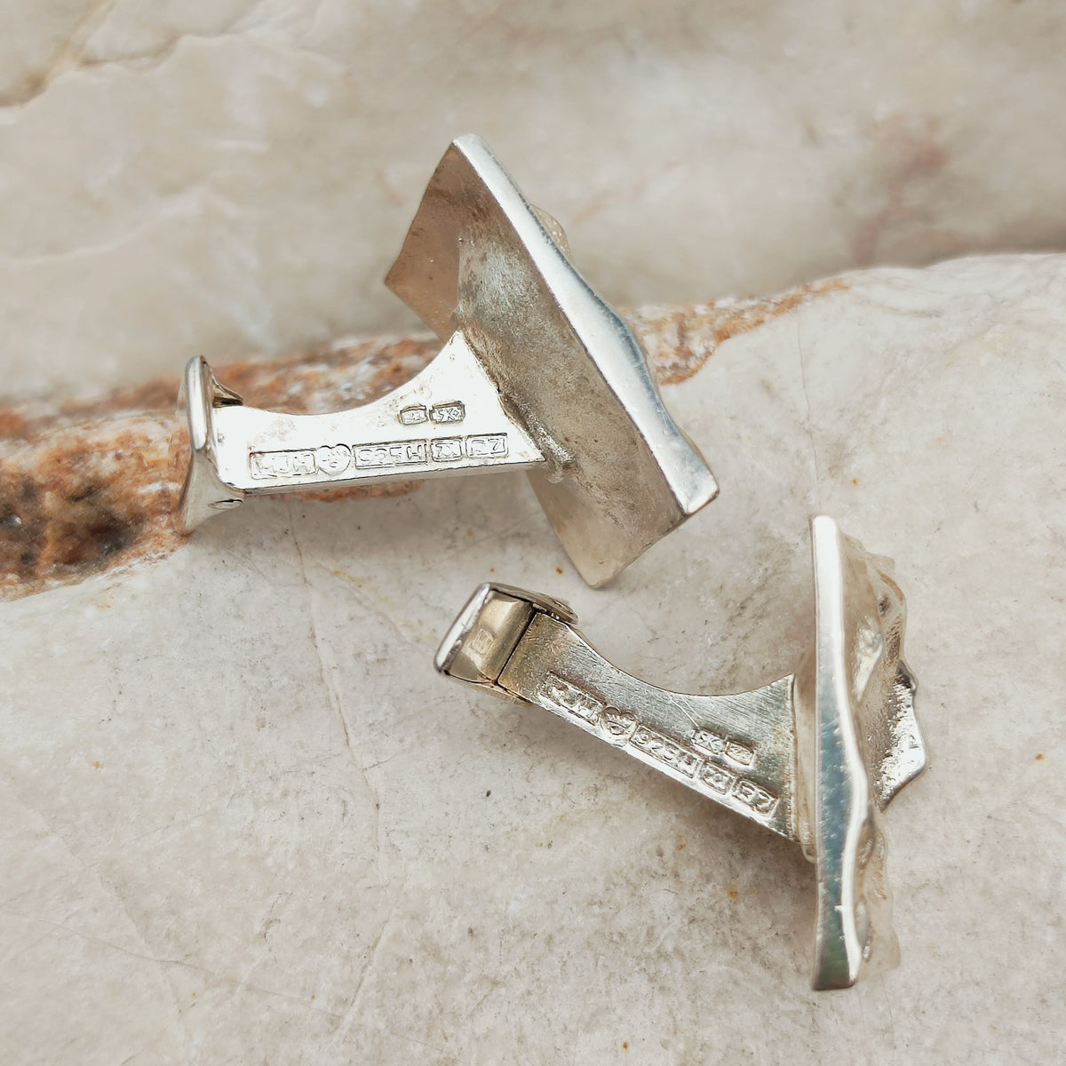 Lunar-Inspired Sterling Silver Cufflinks by Matti J. Hyvärinen for Sirokoru 1970