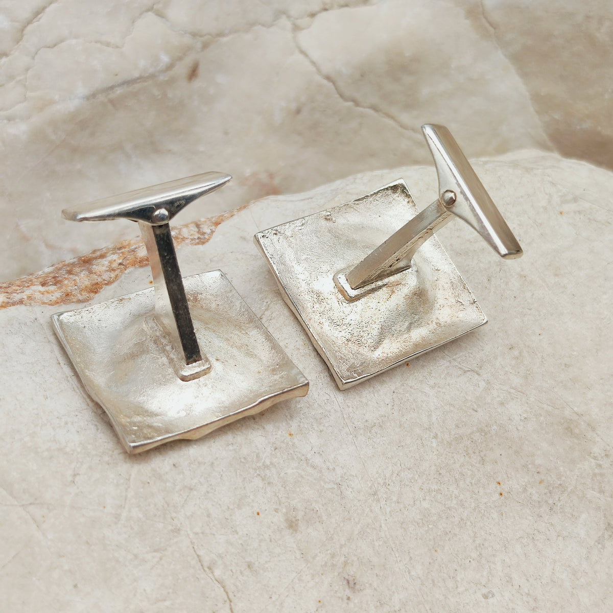 Lunar-Inspired Sterling Silver Cufflinks by Matti J. Hyvärinen for Sirokoru 1970