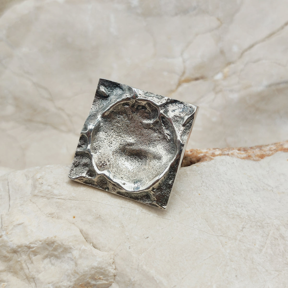 Lunar-Inspired Sterling Silver Statement Ring by Matti J. Hyvärinen for Sirokoru 1970