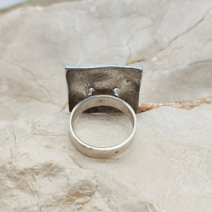 Lunar-Inspired Sterling Silver Statement Ring by Matti J. Hyvärinen for Sirokoru 1970