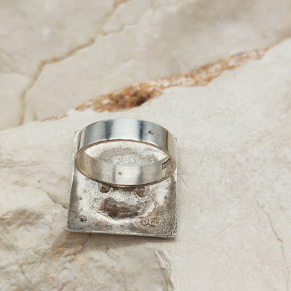 Lunar-Inspired Sterling Silver Statement Ring by Matti J. Hyvärinen for Sirokoru 1970