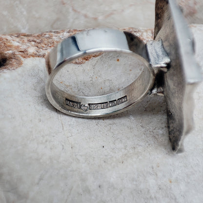 Lunar-Inspired Sterling Silver Statement Ring by Matti J. Hyvärinen for Sirokoru 1970