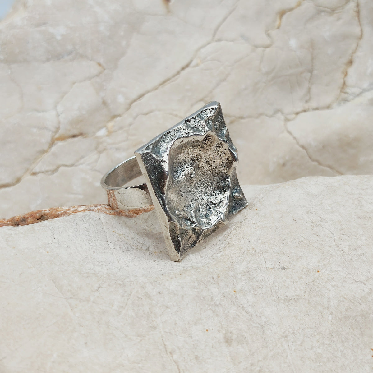 Lunar-Inspired Sterling Silver Statement Ring by Matti J. Hyvärinen for Sirokoru 1970