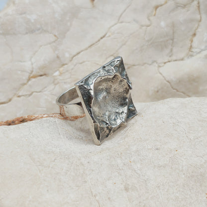 Lunar-Inspired Sterling Silver Statement Ring by Matti J. Hyvärinen for Sirokoru 1970