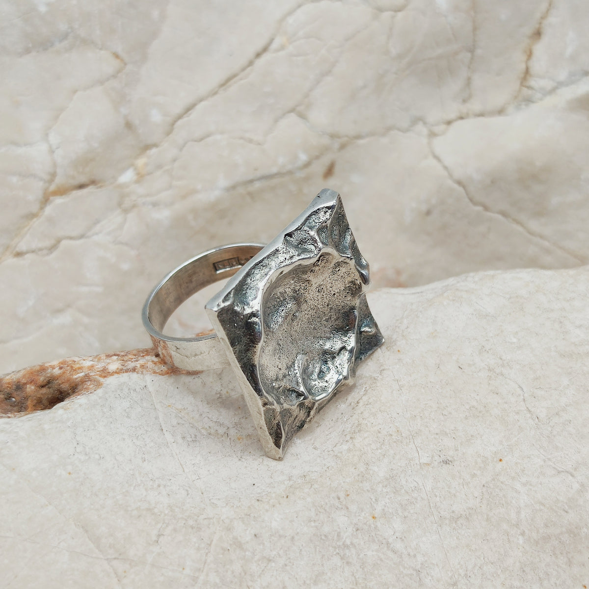 Lunar-Inspired Sterling Silver Statement Ring by Matti J. Hyvärinen for Sirokoru 1970