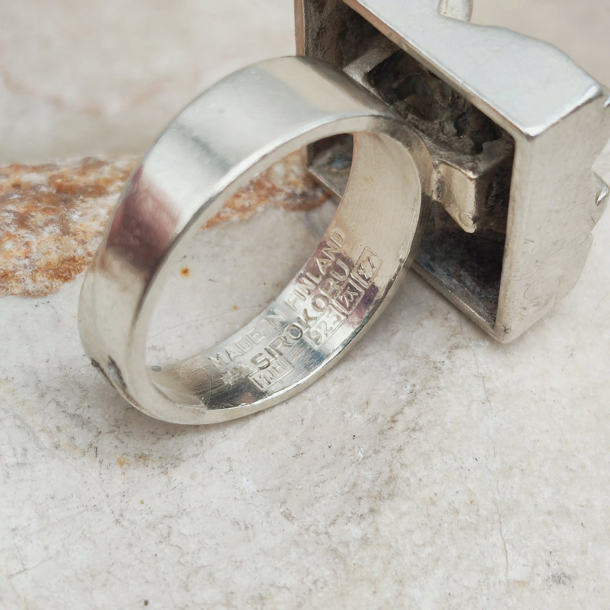 Sculptural Adjustable Silver Ring by Matti J. Hyvärinen for Sirokoru 1976