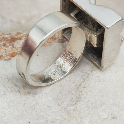 Sculptural Adjustable Silver Ring by Matti J. Hyvärinen for Sirokoru 1976