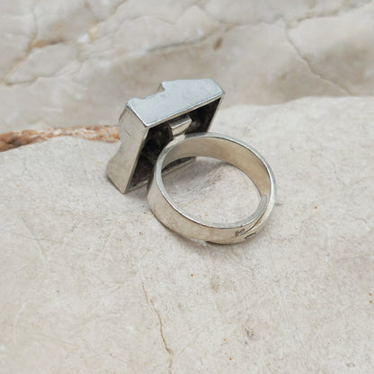 Sculptural Adjustable Silver Ring by Matti J. Hyvärinen for Sirokoru 1976