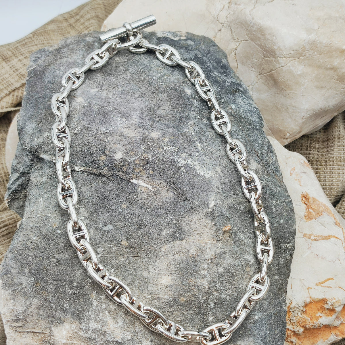 Vintage Hermès Chaîne d’Ancre Moyen Modèle Sterling Silver Necklace